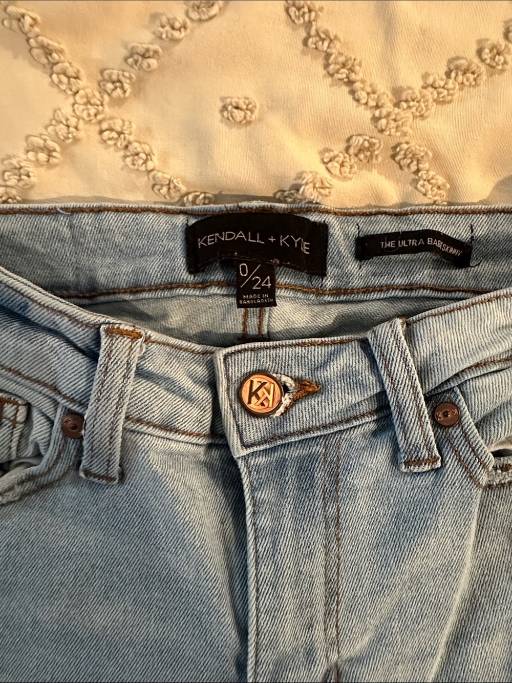 Kendall & Kylie Pale Blue High-Rise Slim Jeans